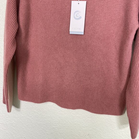 Johnny Was Calme Sweater Womens Small Cashmere Waffle Whip Stitch Knit Cozy NEW - Picture 6 of 10